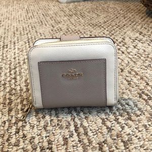 COACH grey and white wallet